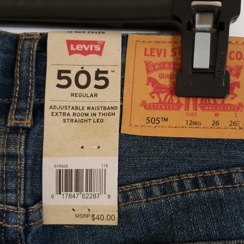 NWT Boys Levi's 505 regular jeans size 12 - Picture 4 of 6